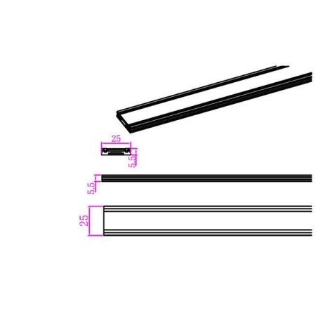 Șină Magnetică Ultra Slim Aparentă 48V 2 metri - Img 2