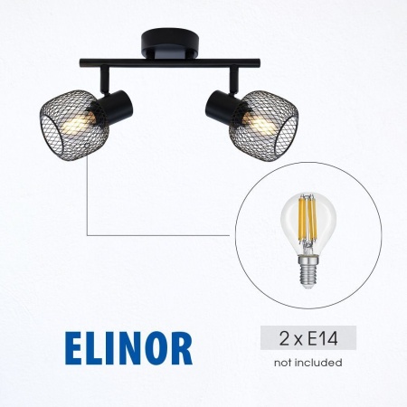 Spot orientabil VIVALUX ELINOR SP958-2L, 2 x E14, Max 2x25W, Negru - Img 3