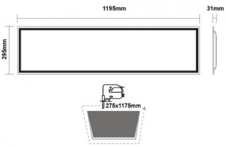 Aca Light Panou Led 48W Incastrabil 30x120 - Img 2