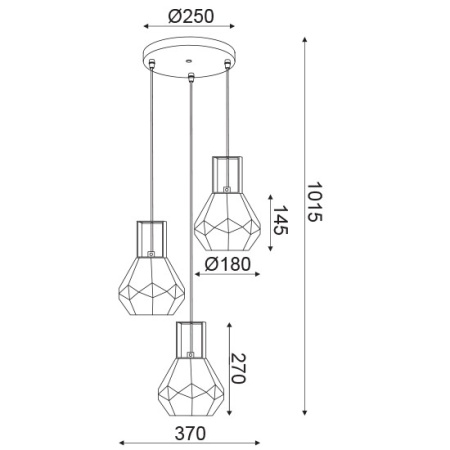 CORP SUSPENDAT ACA LIGHTING V371483PG METAL CROM STICLA FUMURIE E27