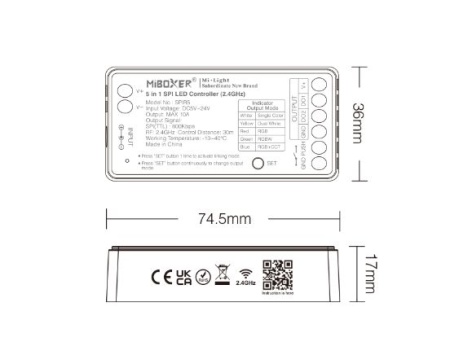 MiBoxer Controler Digital 5 în 1 SPI 2.4GH - Img 4
