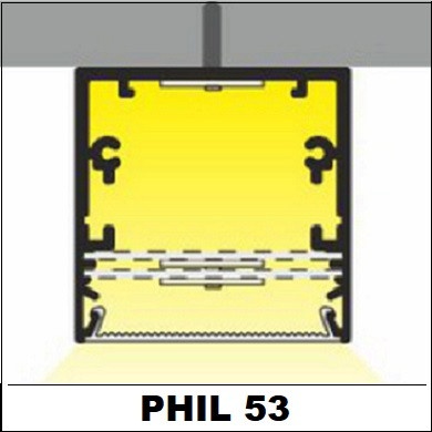 Profil LED aparent PHIL53 C10, aluminiu neanodizat, lungime 2m - Img 4