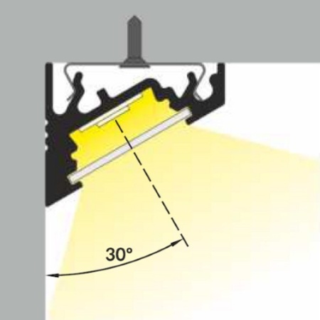Profil LED de colț CORNER 10, negru anodizat, lungime 2m - Img 3