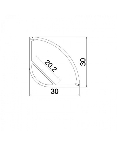 Profil LED de colt tip A208,pentru montaj aparent, lungime 2m - Img 3