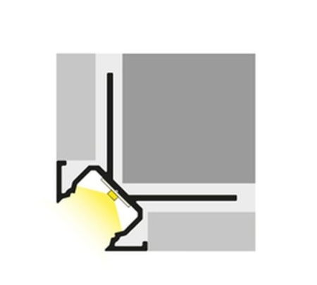 Profil LED încastrat de colț UNI-TILE12 270deg C PLUS, aluminiu anodizat, lungime 2m - Img 4