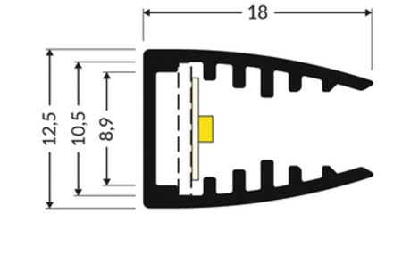 Profil LED pentru sticlă MIKRO10, aluminiu anodizat, lungime 2m - Img 2