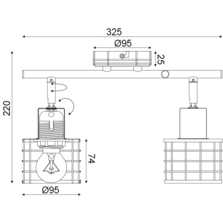 CORP ILUMINAT ACA LIGHTING GN732CAW METAL ALB ANTICHIZAT E27
