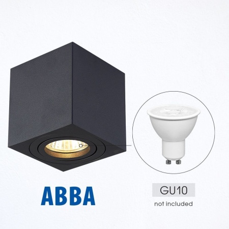VIVALUX Spot ABBA Patrat Alb sau Negru 1XGU10 - Img 4