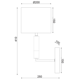 APLICA ACA LIGHTING ML306411WB METAL ALAMA TEXTIL ALB MARMURA NEAGRA E27