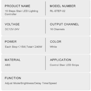 Controler Smart Iluminat Scări 16 Trepte cu telecomandă și 2 senzori - Img 10