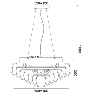 CORP SUSPENDAT ACA LIGHTING VICA404 METAL CROM TRANSPARENT E14