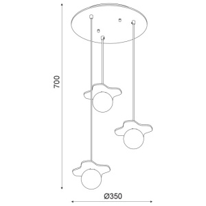 CORP SUSPENDAT ACA LIGHTING ZM170043POW MDF LEMN ANTIC STICLA G9