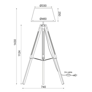 LAMPADAR ACA LIGHTING TF17701FWCW METAL CROM LEMN TEXTIL ALB E27