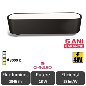 OMNILED OPAL Proiector liniar șina magnetică ultra slim XT 18W 3000K Negru