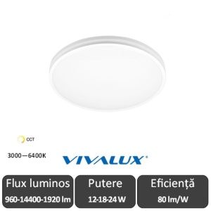Plafonieră LED Vivalux NANCY Alb CCT 12-18-24W