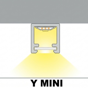 Profil LED aparent Y MINI, alb, lungime 2m - Img 2