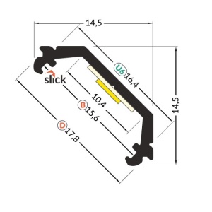 Profil LED de colț QUARTER 10, aluminiu anodizat, lungime 2m - Img 3