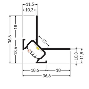 Profil LED încastrat de colț UNI-TILE12 270deg C PLUS, aluminiu anodizat, lungime 2m - Img 2