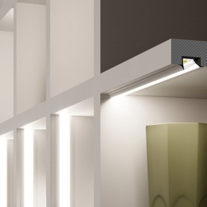 Profil LED încastrat DIAGONAL 10, aluminiu neanodizat, lungime 2m - Img 5