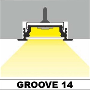 Profil LED încastrat GROOVE14, alb, lungime 2m - Img 2