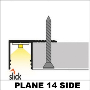 Profil LED încastrat PLANE14 SIDE, aluminiu neanodizat, lungime 2m - Img 3