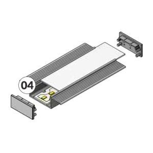 Profil LED încastrat VARIO 30-04, aluminiu neanodizat, lungime 2m - Img 2
