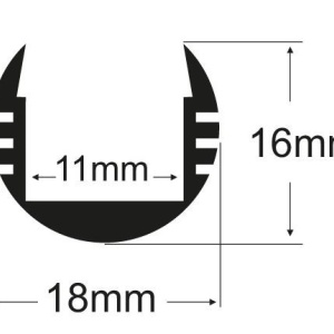 Profil LED rotund tip A203, pentru montaj aparent, lungime 2m - Img 2
