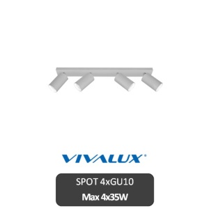 VIVALUX Spot Rotund reglabil SP711 4XGU10 alb sau negru