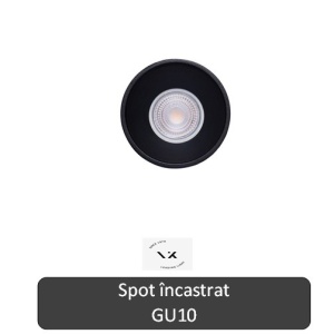 VK Light Spot rotund 1XGU10 alb sau negru IP20 aluminiu