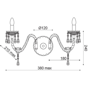 APLICA ACA LIGHTING SF63992WC METAL CROM ACRIL TRANSPARENT E14