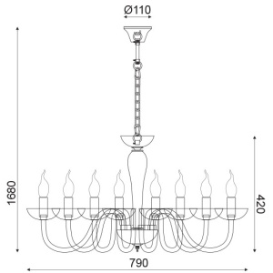 CORP SUSPENDAT ACA LIGHTING BLK82188PWC METAL CROM ALB E14