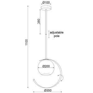 CORP SUSPENDAT ACA LIGHTING DCR17501P METAL AURIU LUCIOS STICLA ALB PERLAT E27