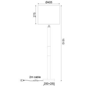 LAMPADAR ACA LIGHTING ML306411FB METAL ALAMA TEXTIL ALB MARMURA NEAGRA E27