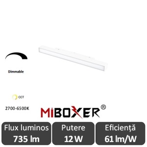 MIBOXER Proiector liniar șină magnetică Zigbee Dimabil 12W CCT Alb