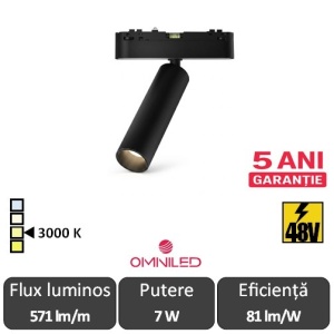 OMNILED SPOT Proiector șina magnetică ultra slim XT 15W 3000K Negru