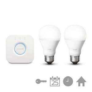 Philips - Set becuri HUE Starter Kit 9.5W alb-cald A60 E27 (2 becuri + 1 bridge) - Img 4