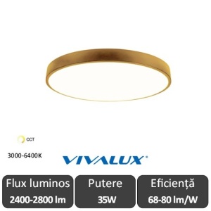 Plafonieră LED Vivalux LUKA 35W Auriu CCT