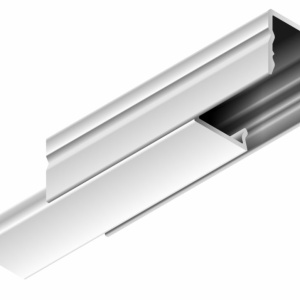 Profil aluminiu aparent BASELYTE-10 HIGH, aluminiu neanodizat, lungime 2m