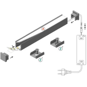 Profil LED aparent SMART 10, aluminiu neanodizat, lungime 2m - Img 4
