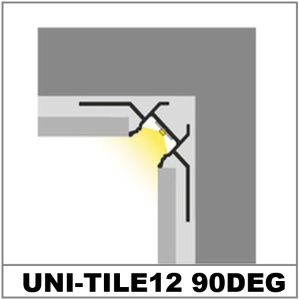 Profil LED încastrat de colț UNI-TILE12 90deg C PLUS, aluminiu anodizat, lungime 2m - Img 4