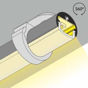 Profil LED pentru vitrine PEN 8, aluminiu anodizat, lungime 2m - Img 4
