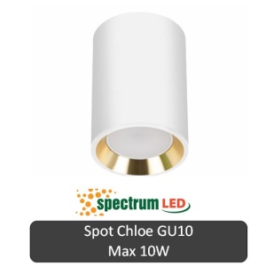 SPECTRUM Spot Chloe Rotund Alb-Auriu 1XGU10 100 mm