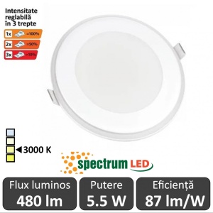 Spot Rotund FIALE Spectrum Dimabil în 3 trepte alb-cald 5.5W