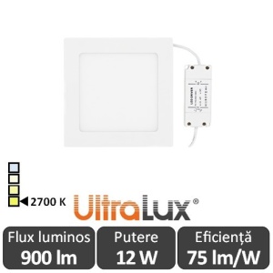 Ultralux Panou Led 12W Alb-Cald LPSB105627