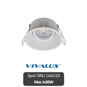 VIVALUX Spot încastrat rotund ORLI 1XGU10 alb