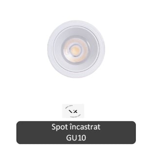 VK Light Spot rotund IKON 1XGU10 alb sau alb-negru IP20 aluminiu