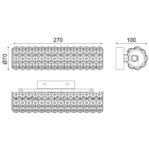 APLICA ACA LIGHTING LIANNA282W METAL CROM TRANSPARENT G9