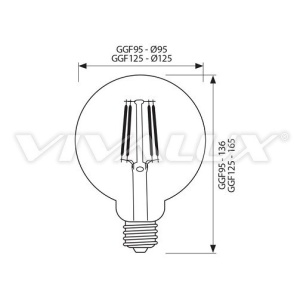Bec LED Glob Vivalux 8W 750lm E27 GGF125 - Img 2