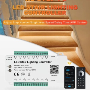 Controler Smart Iluminat Scări 16 Trepte cu telecomandă ,2 senzori și aplicație - Img 2