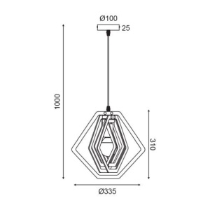 Lampa suspendata ZM391P34WLL 1xE27 - Img 2